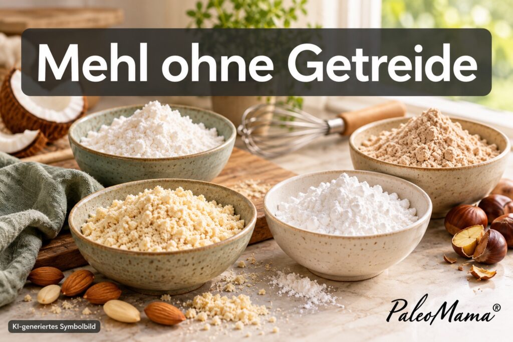 Schalen mit verschiedenen getreidefreien Mehlen