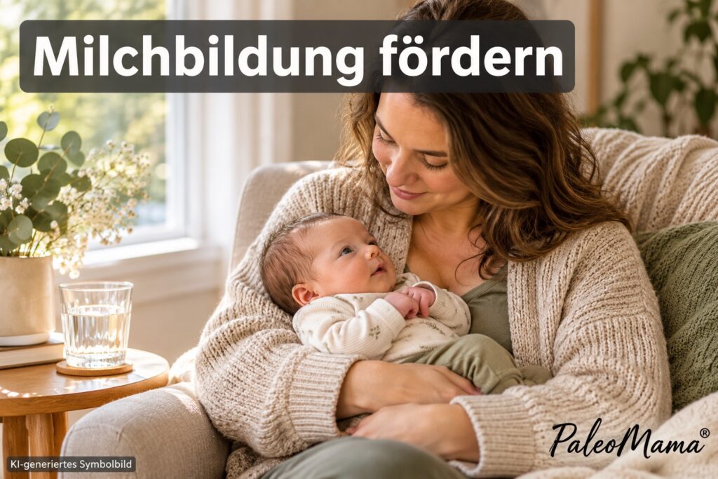 Mutter hält ihr Baby in einem Sessel